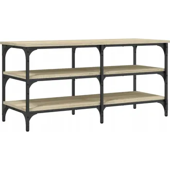 Lavice na boty se 3 policemi, dub sonoma, 100x38,5x49 cm, kov/dřevo