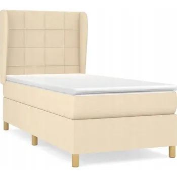 Postel Kontinentální postel krémová s matrací 203 x 83 x 118/128 cm