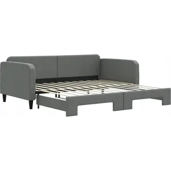 Pohovka Tmavě šedá rozkládací lenoška/pohovka 223 x 110 x 75 cm