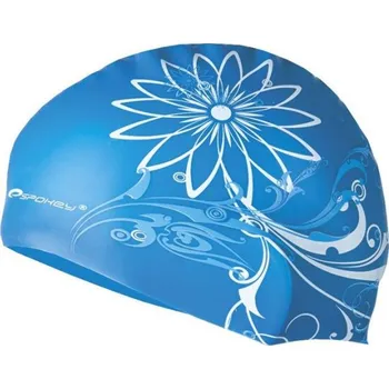 Plavecká čepice Spokey STYLO - plavecká čepice modrá vzor květina