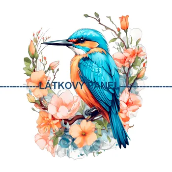 Látkový panel - Ledňáček - PT-01 Velikost: 20x20cm, Materiál: Mikroplyš