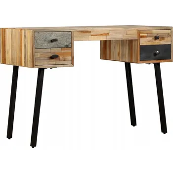 Psací stůl Vintage psací stůl z recyklovaného teakového dřeva, 110x50x76 cm, s mramorovým efektem