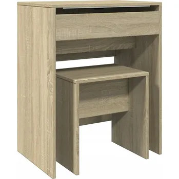 Toaletní stolek Toaletní Stolek se zrcadlem a přihrádkou, materiál na bázi dřeva, dub sonoma, 60x40