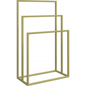 Držák na ručník Železný stojan na ručníky, 3-patrový, zlatý, 48x24x79 cm