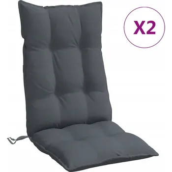Polštáře na zahradní židle s vysokým opěradlem, 120x50x7 cm, antracitová barva