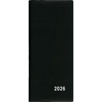 Diář Baloušek Tisk - Xenie - PVC - měsíční diář 2026, černá, 7,9 × 17,9 cm
