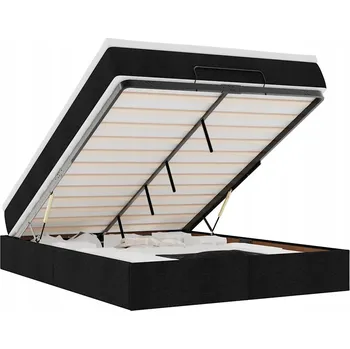 Matrace Černá otoman s matrací 203 x 140 x 23,5 cm, matrace 140 x 200 x 20 cm