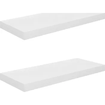 police Sada 2 polic na zeď MDF bílý lesk 60x23,5x3,8 cm