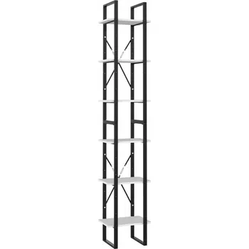 Knihovna Regál na knihy industriální, bílý, dřevotříska, 40x30x210 cm