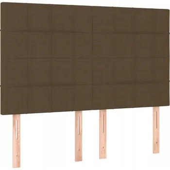 Čelo postele nastavitelné, látka tmavě hnědá, 144x5x118/128 cm