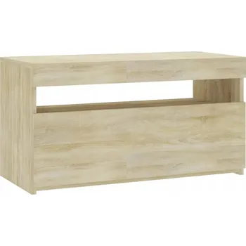 Televizní stolek TV stolek s RGB LED, dub Sonoma, 75x35x40 cm