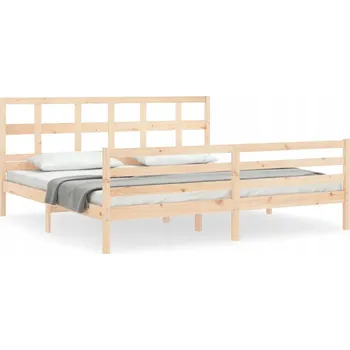 Postel Dřevěná borovicová postel 205,5 x 205,5 x 100 cm, neošetřená, s čelem