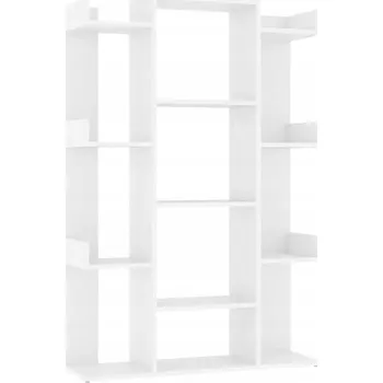 Knihovna Regál na knihy s 13 přihrádkami, bílý, 86x25,5x140 cm
