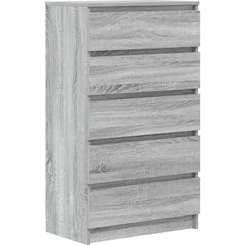 Komoda Komoda s 5 zásuvkami v barvě šedý dub sonoma, 60x36x103 cm