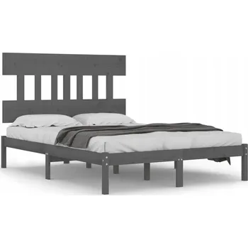 Postel Rám postele z borovicového dřeva šedý 205,5 x 205,5 x 31 cm