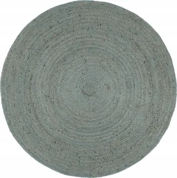Koberec Ručně pletený jutový koberec, olivově zeleň barva, průměr 210 cm
