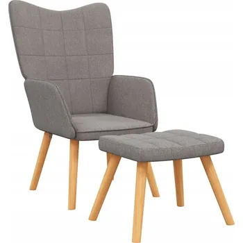 Křeslo Křeslo s podnožkou v barvě taupe, 61,5 x 69 x 95,5 cm; 47 x 32 x 38 cm