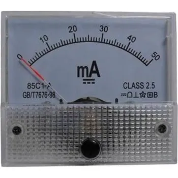 Analogový panelový ampérmetr 50mA + bočník