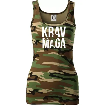 Nápis Krav Maga - Dámské Maskáčové tílko - XS ( Hnědý maskáč )