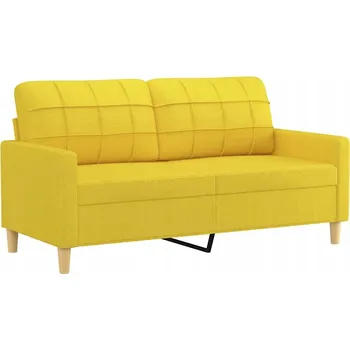 Pohovka Dvoumístná pohovka světle žluté barvy 158x77x80 cm, látka a kov