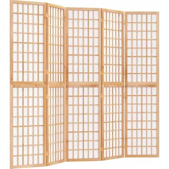 Paraván Skládací Paraván Shoji z masivního jedlového dřeva a rýžového papíru 200x