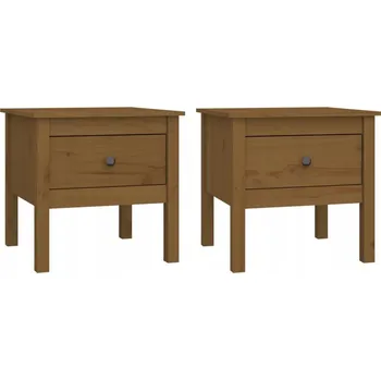 Konferenční stolek Odkládací stolek z masivního borovicového dřeva, medově hnědý, 50x50x49 cm