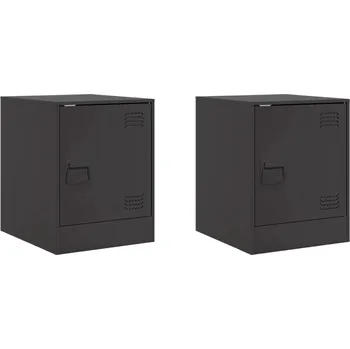 Noční stolek Noční stolek s ocelovým rámem, černý, 34,5 x 39 x 44 cm