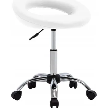 Otočná pracovní židle s plynovým pístem, bílá, 46x43x55-66 cm