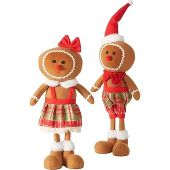 Vánoční dekorace Vánoční dekorace perníček, výška: 42 cm, hnědá, červená, bílá 2058892
