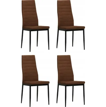 Jídelní židle Sada 4 jídelních židlí, hnědé, 43x44x96 cm, polyesterový potah