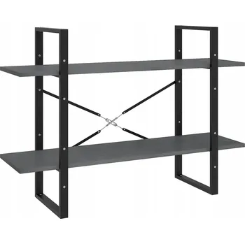 Knihovna Industriální regál na knihy, masivní borovicové dřevo, šedý, 100x30x70 cm