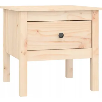 Konferenční stolek Stolek z Masivního Borovicového Dřeva se Zásuvkou 50x50x49 cm