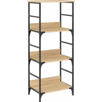 Knihovna Regál na knihy se 3 přihrádkami, dub sonoma, 50x33x117,5 cm