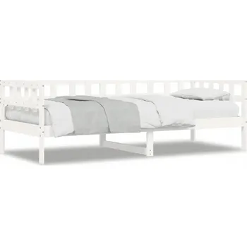 Postel Bílá dřevěná válenda z borovice 203,5x98x68,5 cm, postel-pohovka