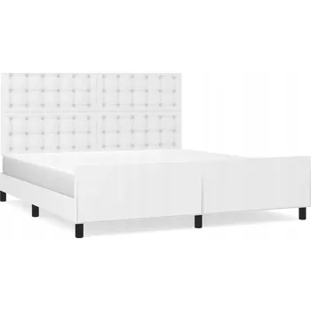 Postel Rám postele s čelem, bílý, 203 x 186 x 118/128 cm