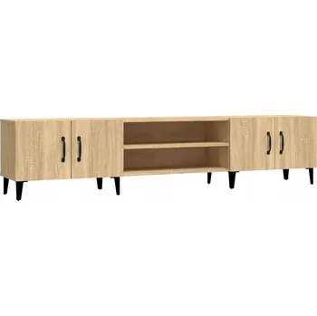 Televizní stolek TV stolek z dřevotřísky a kovových nožiček, dub Sonoma, 180x3