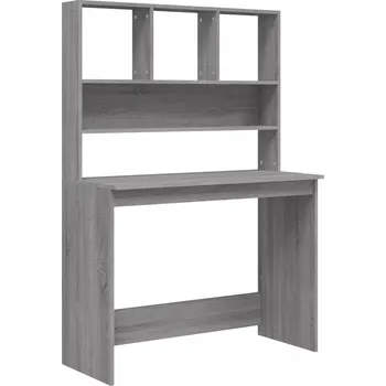 Psací stůl Psací stůl s policemi šedý dub sonoma, 102 x 45 x 148 cm