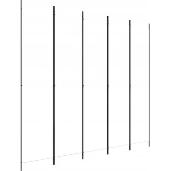 Paraván Paraván 5-panelový z tkaniny a železa, bílý, 250 x 220 cm