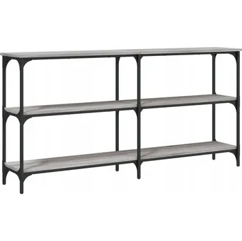 Konferenční stolek Konzolový stolek s kovovým rámem, Šedý dub Sonoma, 150x29x75 cm