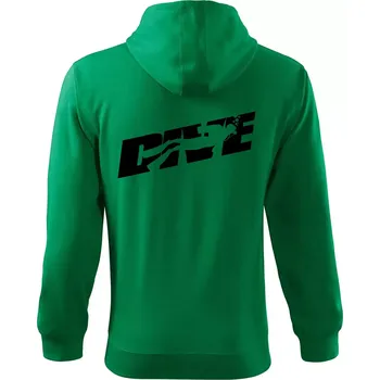 Pánská mikina Dive potápěč - Mikina s kapucí na zip trendy zipper - S ( Středně zelená )