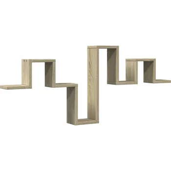 Knihovna Nástěnná police na knihy, dřevěný materiál, dub sonoma, 104,5x