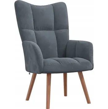 Křeslo Sametové křeslo prošívané, tmavě šedé, 61,5x69x95,5 cm