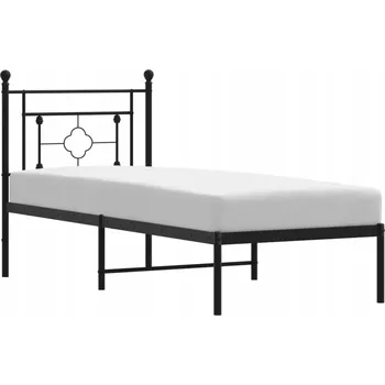 Postel Černý kovový rám postele 196 x 80 x 97 cm s čelem