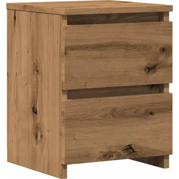 Noční stolek Industriální noční stolek dub artisan 30x30x40 cm se 2 zásuvkami