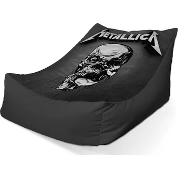 Sedací pytel Sablio Sedací vak Lounge METALLICA Lebka Šedá - 120 x 100 x 80 cm