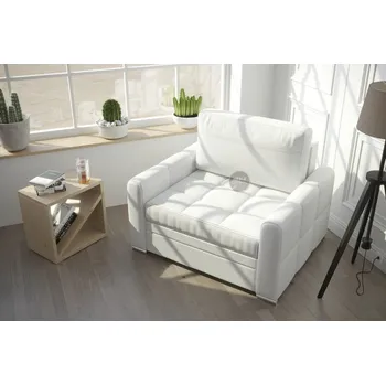 Křeslo Nábytek PEGAS s.r.o. Křeslo VERONA přírodní kůže - bílá kůže