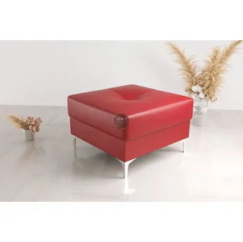 Taburet Nábytek PEGAS s.r.o. Taburet ORION TOSCANIA 70 x 70 cm přírodní kůže - červená kůže