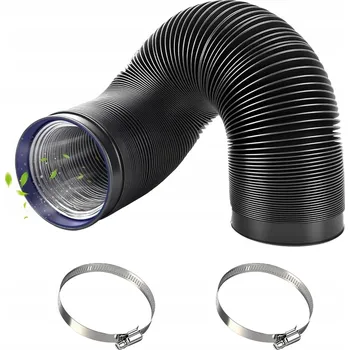 Obraz IZOLOVANÁ VĚTRACÍ HADICE 4-PALCOVÁ PVC HLINÍKOVÁ 10 X 250 CM ČERNÁ