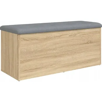 Lavice s úložným prostorem a sedákem, Dub Sonoma, 102x42x45 cm