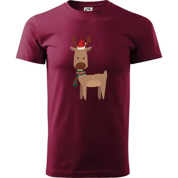 Pánské tričko Vánoční sob - Klasické pánské triko vyšší gramáže - M ( Garnet )